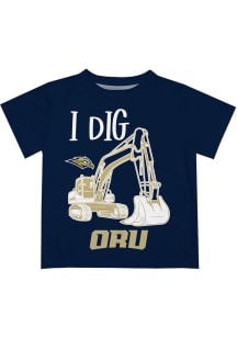 Oral Roberts Golden Eagles Toddler Navy Blue Excavator Short Sleeve T-Shirt