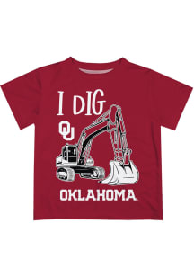Oklahoma Sooners Toddler Red Excavator Short Sleeve T-Shirt