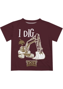 Texas State Bobcats Toddler Maroon Excavator Short Sleeve T-Shirt