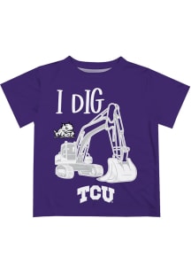 TCU Horned Frogs Toddler Purple Excavator Short Sleeve T-Shirt