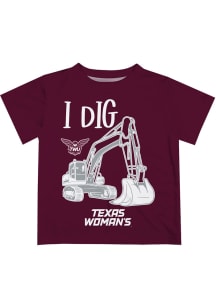 Texas Womans University Toddler Maroon Excavator Short Sleeve T-Shirt