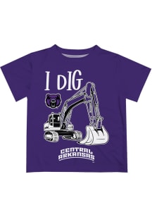 Central Arkansas Bears Toddler Purple Excavator Short Sleeve T-Shirt