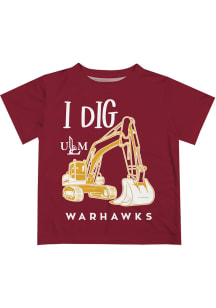 Louisiana-Monroe Warhawks Toddler Maroon Excavator Short Sleeve T-Shirt