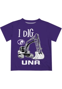 North Alabama Lions Toddler Purple Excavator Short Sleeve T-Shirt