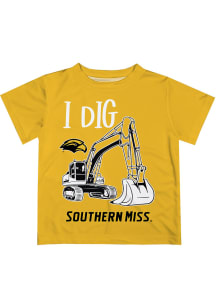 Southern Mississippi Golden Eagles Toddler Gold Excavator Short Sleeve T-Shirt