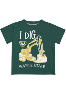 Wayne State Warriors Toddler Green Excavator Short Sleeve T-Shirt