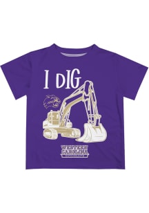 Western Carolina Toddler Purple Excavator Short Sleeve T-Shirt