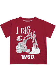 Washington State Cougars Toddler Red Excavator Short Sleeve T-Shirt