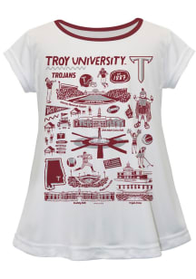 Vive La Fete Troy Trojans Infant Girls Impressions Short Sleeve T-Shirt White