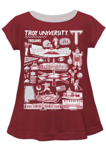 Vive La Fete Troy Trojans Infant Girls Impressions Short Sleeve T-Shirt Maroon