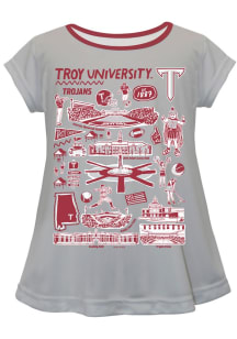 Vive La Fete Troy Trojans Infant Girls Impressions Short Sleeve T-Shirt Grey