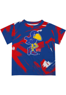 Kansas Jayhawks Youth Blue Henry Paintball Short Sleeve T-Shirt