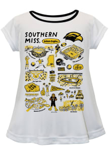 Vive La Fete Southern Mississippi Golden Eagles Infant Girls Impressions Short Sleeve T-Shirt Whit..