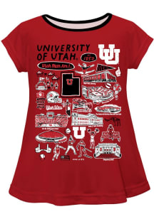 Vive La Fete Utah Utes Infant Girls Impressions Short Sleeve T-Shirt Red