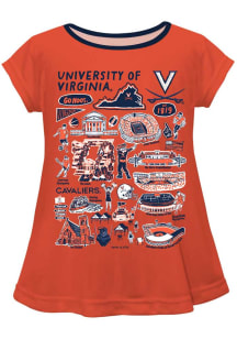 Vive La Fete Virginia Cavaliers Infant Girls Impressions Short Sleeve T-Shirt Orange