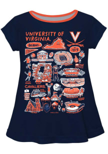 Vive La Fete Virginia Cavaliers Infant Girls Impressions Short Sleeve T-Shirt Navy Blue