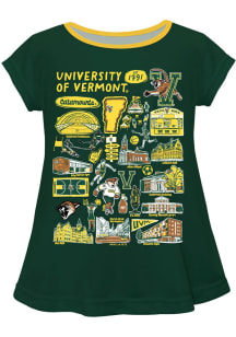 Vive La Fete Vermont Catamounts Infant Girls Impressions Short Sleeve T-Shirt Green