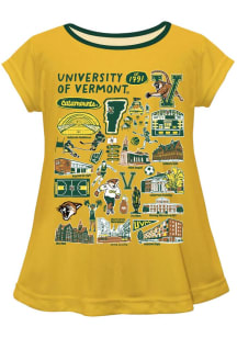 Vive La Fete Vermont Catamounts Infant Girls Impressions Short Sleeve T-Shirt Gold