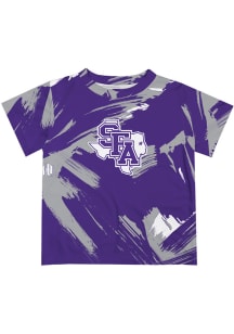 Vive La Fete SFA Lumberjacks Infant Paint Brush Short Sleeve T-Shirt Purple