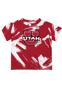 Utah Utes Infant Paint Brush Short Sleeve T-Shirt Red