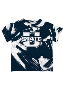 Vive La Fete Utah State Aggies Infant Paint Brush Short Sleeve T-Shirt Navy Blue