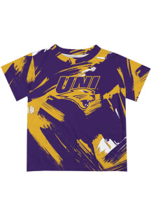 Northern Iowa Panthers Toddler Purple Paint Brush Short Sleeve T-Shirt