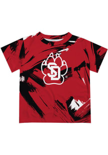 South Dakota Coyotes Toddler Red Paint Brush Short Sleeve T-Shirt