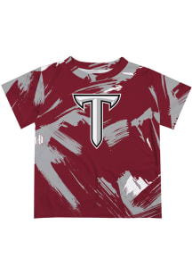 Troy Trojans Toddler Maroon Paint Brush Short Sleeve T-Shirt