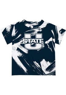 Vive La Fete Utah State Aggies Toddler Navy Blue Paint Brush Short Sleeve T-Shirt