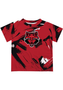 Arkansas State Red Wolves Youth Red Paint Brush Short Sleeve T-Shirt
