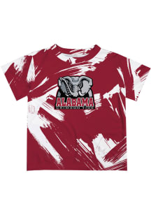 Alabama Crimson Tide Youth Red Paint Brush Short Sleeve T-Shirt