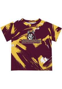 Bloomsburg University Huskies Youth Maroon Paint Brush Short Sleeve T-Shirt