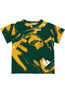 Cal Poly Mustangs Youth Green Paint Brush Short Sleeve T-Shirt