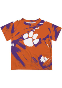 Vive La Fete Clemson Tigers Youth Orange Paint Brush Short Sleeve T-Shirt