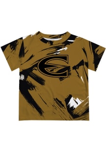 Emporia State Hornets Youth Gold Paint Brush Short Sleeve T-Shirt
