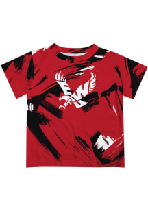 Eastern Washington Eagles Youth Red Paint Brush Short Sleeve T-Shirt