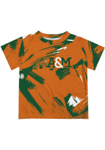 Florida A&amp;M Rattlers Youth Orange Paint Brush Short Sleeve T-Shirt