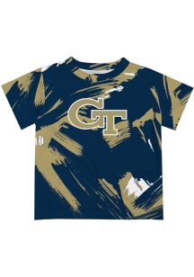 GA Tech Yellow Jackets Youth Gold Paint Brush Short Sleeve T-Shirt