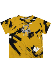 Idaho Vandals Youth Gold Paint Brush Short Sleeve T-Shirt