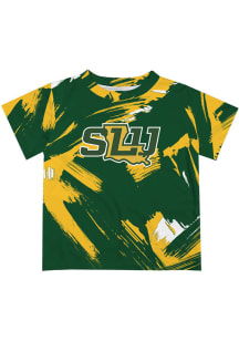 Southeastern Louisiana Lions Youth Gold Paint Brush Short Sleeve T-Shirt