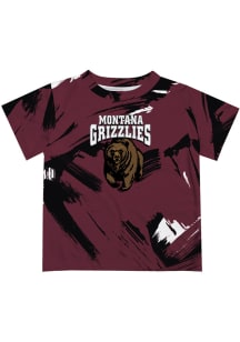 Montana Grizzlies Youth Maroon Paint Brush Short Sleeve T-Shirt