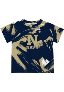 Navy Midshipmen Youth Navy Blue Paint Brush Short Sleeve T-Shirt