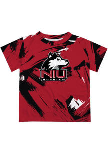 Northern Illinois Huskies Youth Red Paint Brush Short Sleeve T-Shirt