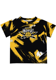 Northern Kentucky Norse Youth Gold Paint Brush Short Sleeve T-Shirt