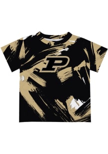 Purdue Boilermakers Youth Black Paint Brush Short Sleeve T-Shirt