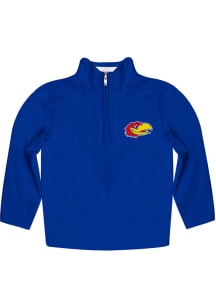 Kansas Jayhawks Youth Blue Felix Long Sleeve Quarter Zip Shirt