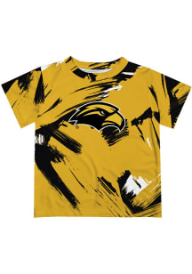 Southern Mississippi Golden Eagles Youth Gold Paint Brush Short Sleeve T-Shirt