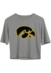 Iowa Hawkeyes Girls Grey Rosie Short Sleeve Tee