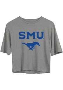 Vive La Fete SMU Mustangs Girls Grey Rosie Short Sleeve Tee