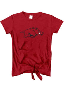 Vive La Fete Arkansas Razorbacks Girls Cardinal Candace Short Sleeve Fashion T-Shirt